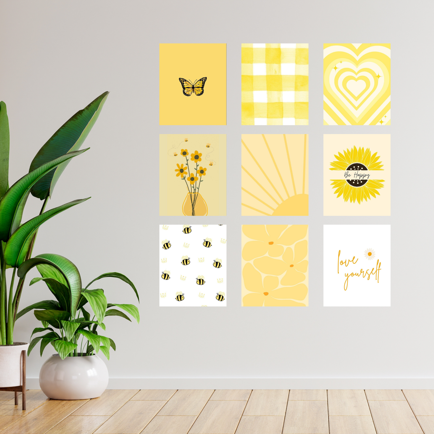Golden Glow- Wall Collage Ingrained Prints