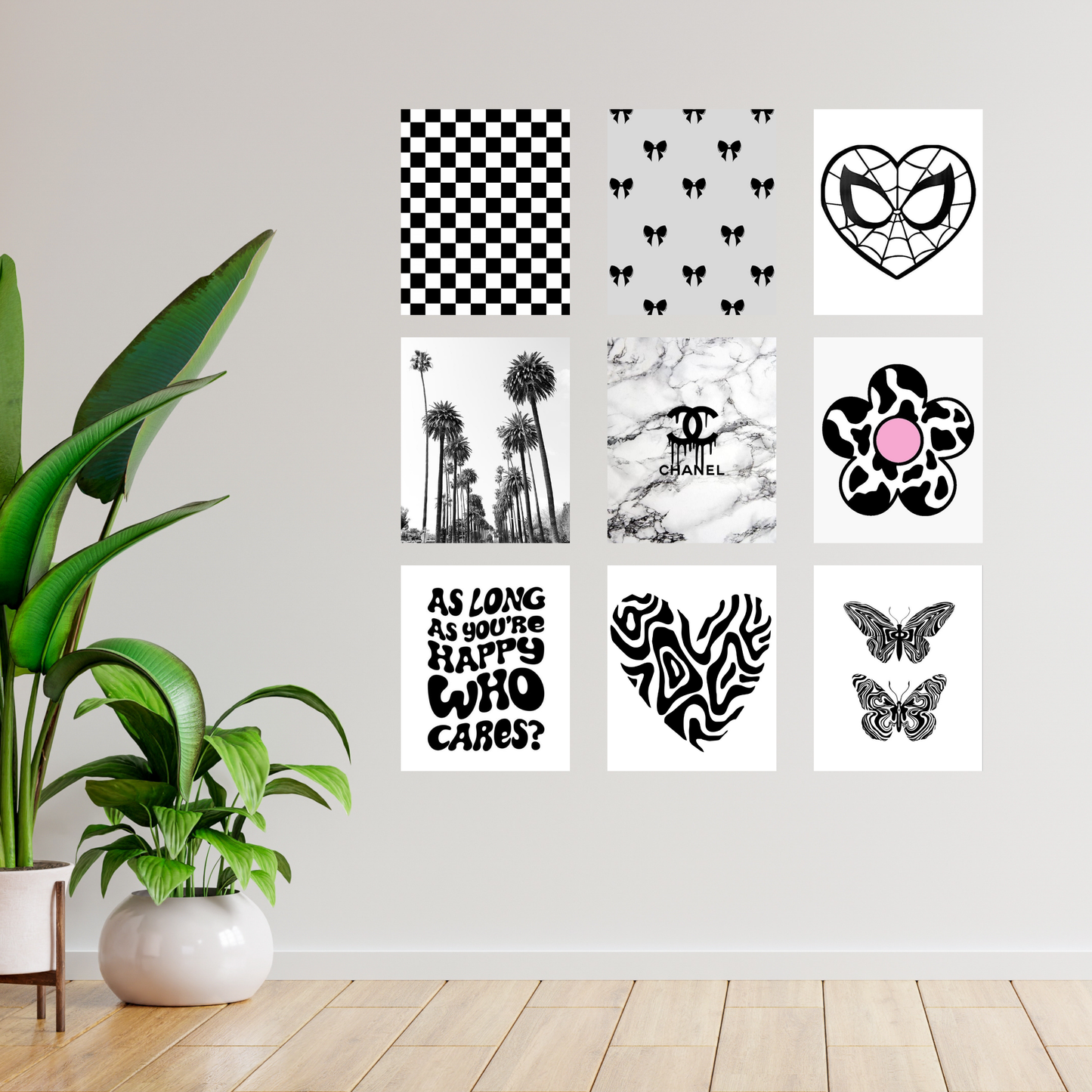 Monochrome Edge- Wall Collage Ingrained Prints