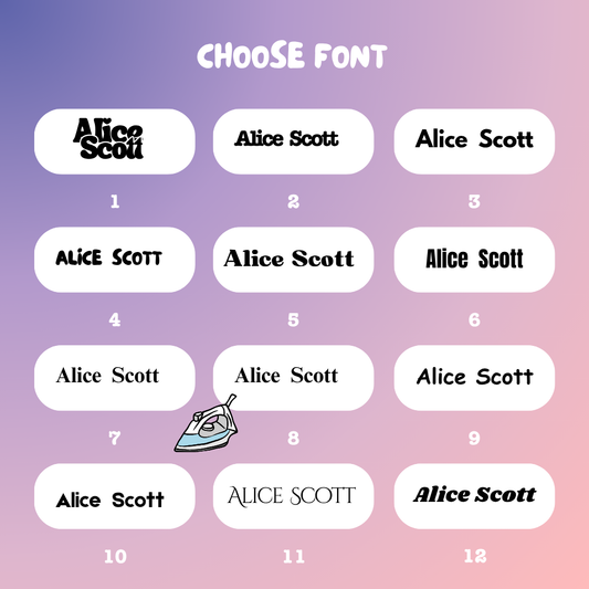 Personalised Iron-On Name Labels | For Kids Ingrained Prints