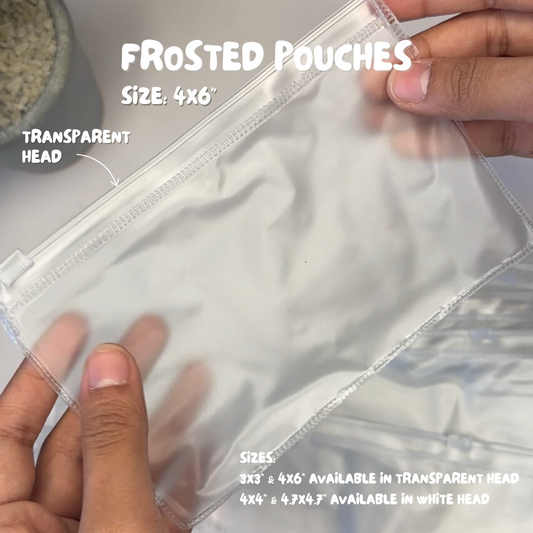 Printed Frosted Jewelry Pouch (Transparent Head) Ingrained Prints