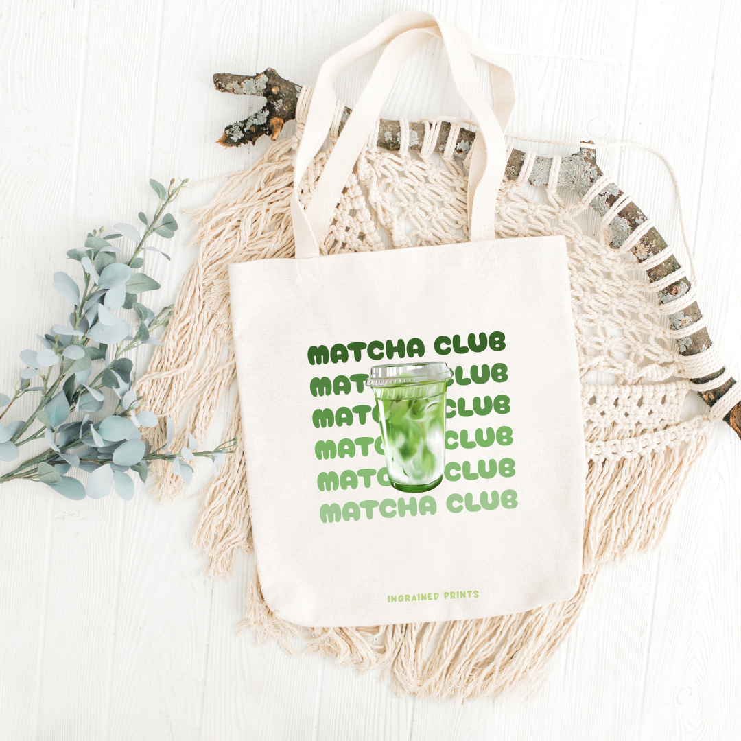 Matcha Club Tote Bag Ingrained Prints
