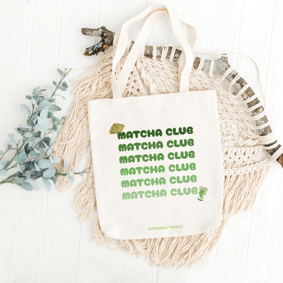 Matcha Club Always Tote Bag Ingrained Prints