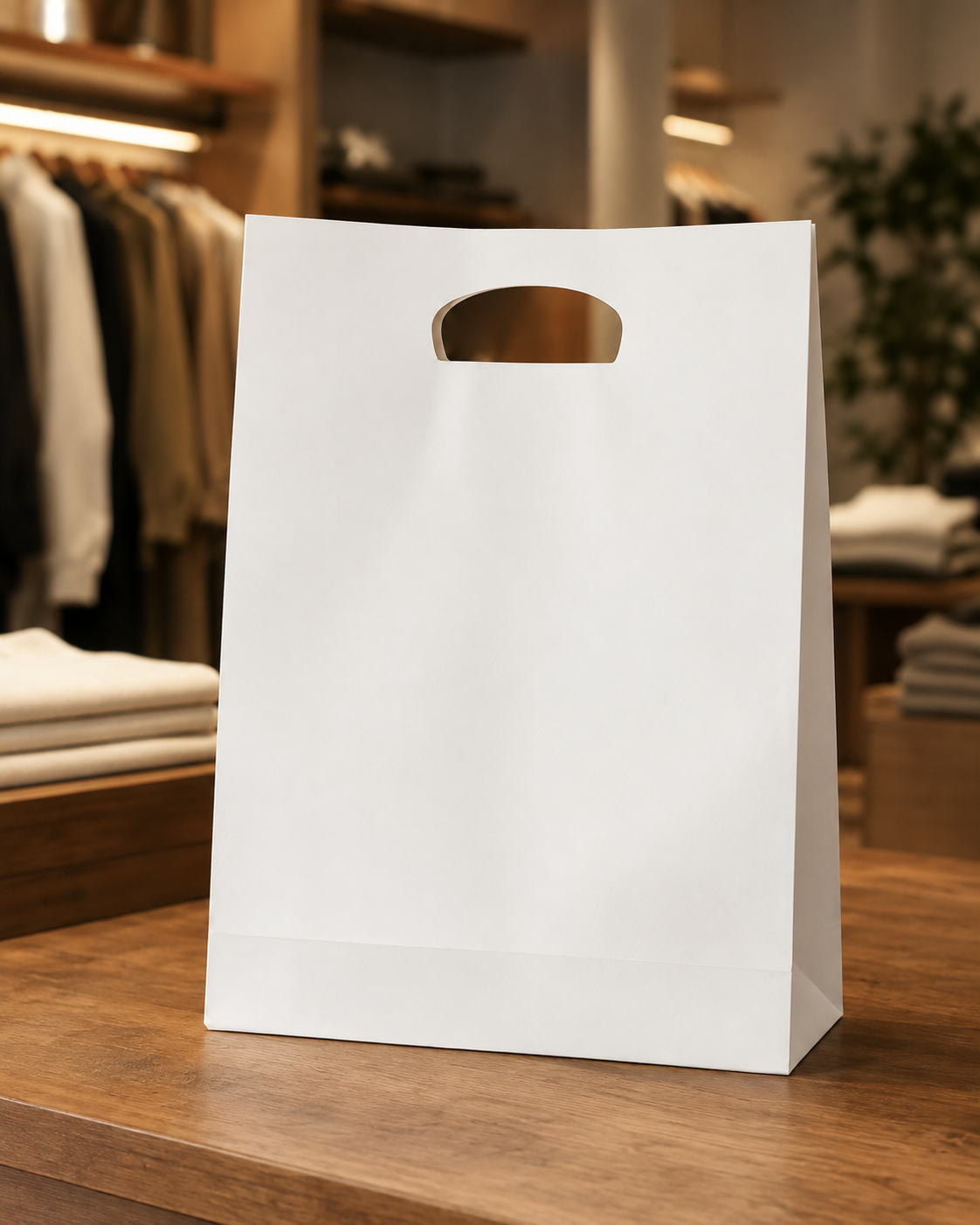 Plain White Carry bags - D-cut