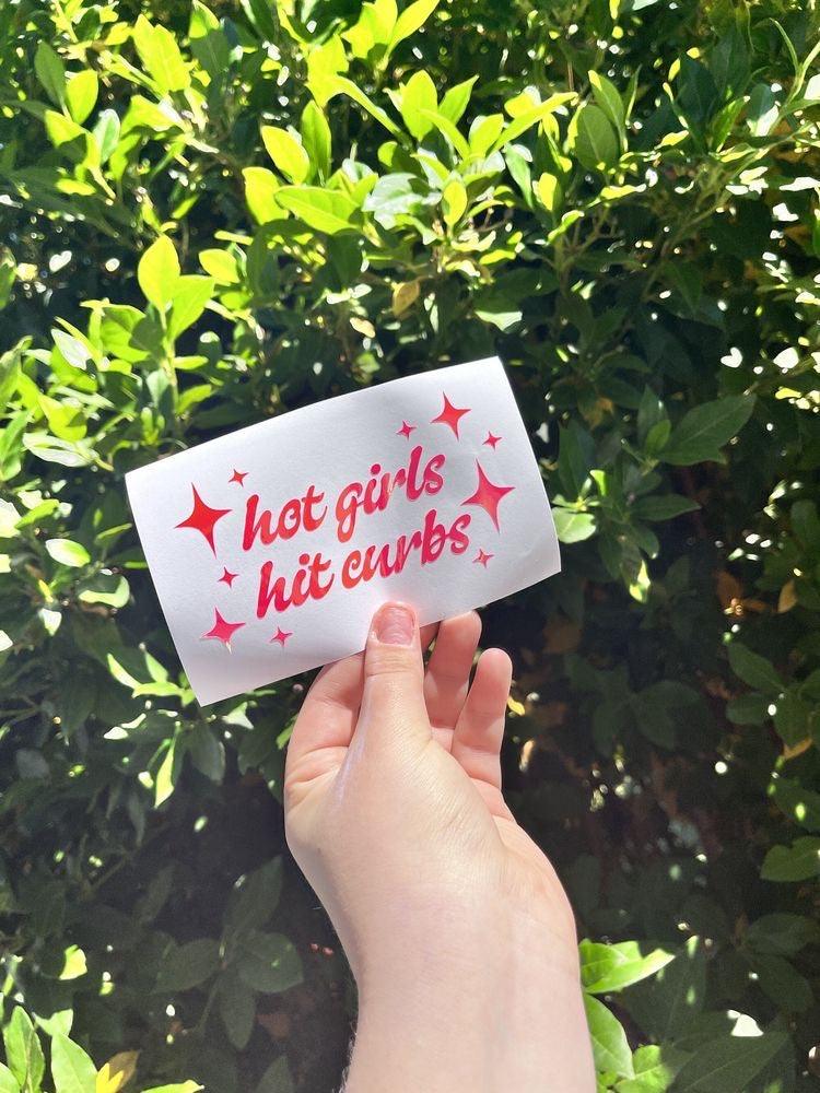 Hot girls hit curbs Mirror Decal Sticker - Ingrained Prints