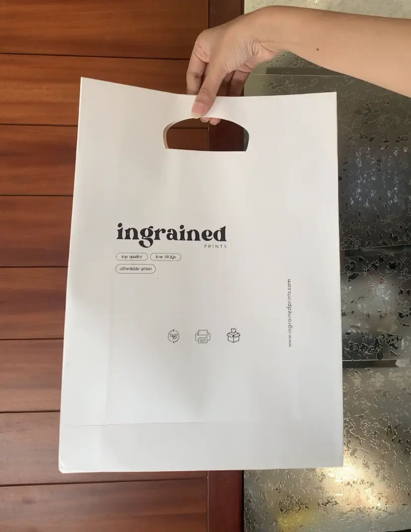 White Carry Bags Ingrained Prints