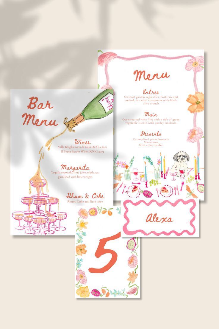 Custom Wedding Menu