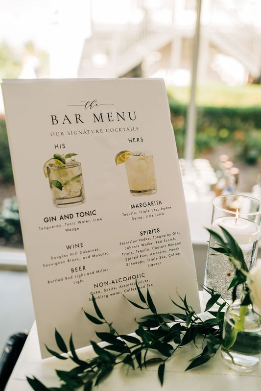 Custom Wedding Menu Ingrained Prints