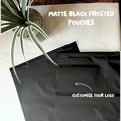 Printed Black Frosted Zip Lock Pouches