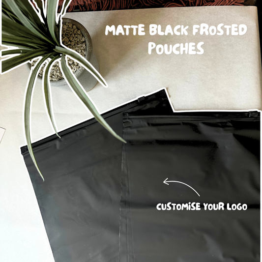 Printed Black Frosted Zip Lock Pouches
