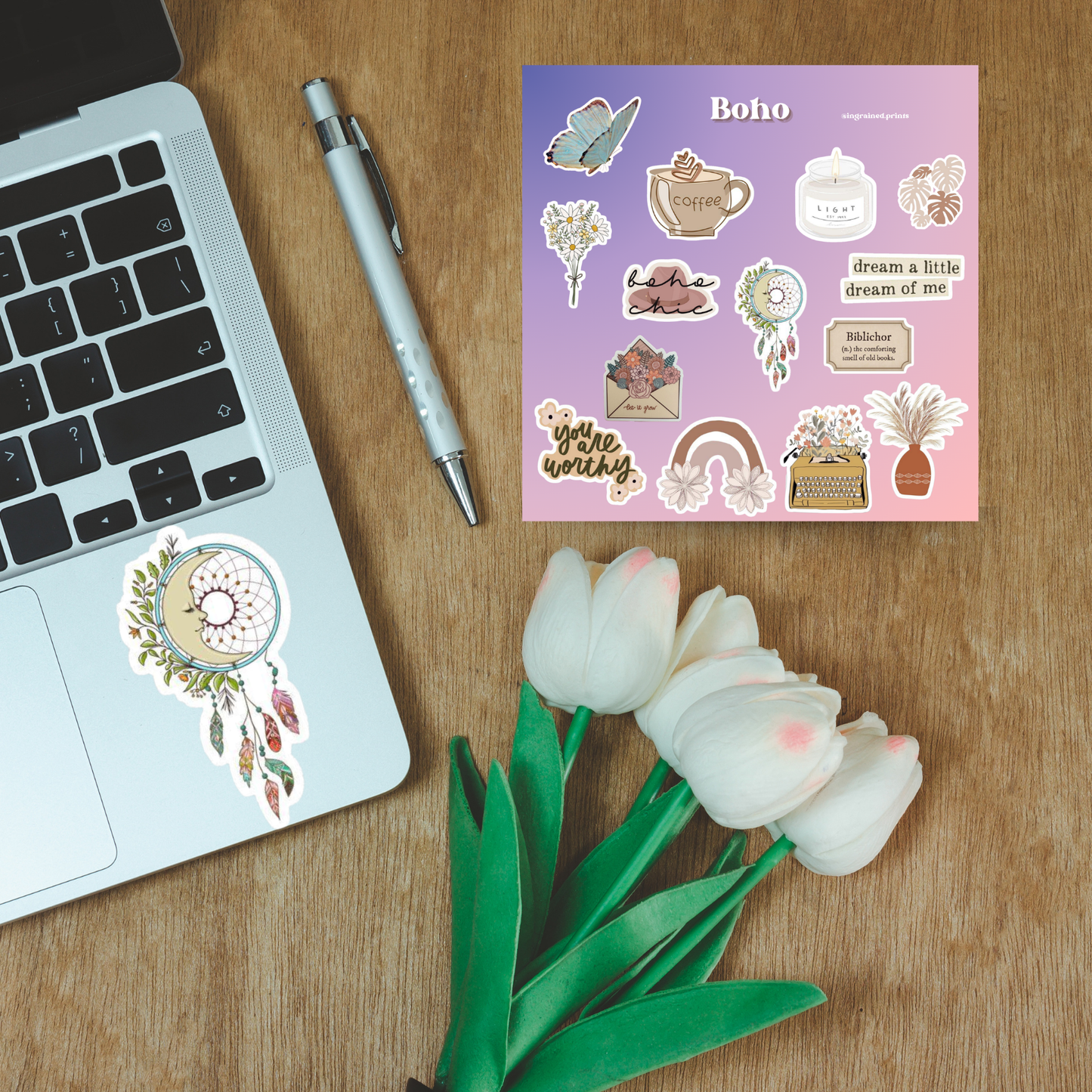 Boho Sticker Sheet Ingrained Prints