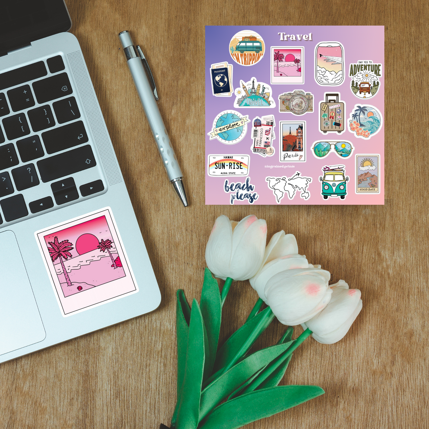 Travel Sticker Sheet Ingrained Prints
