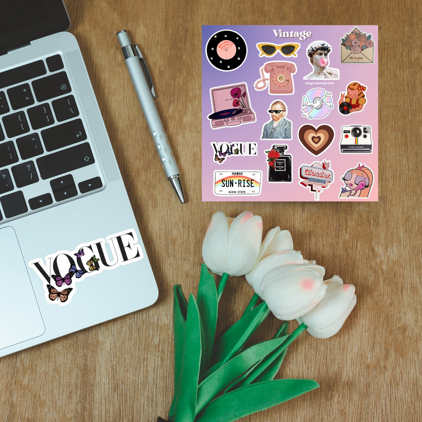 Vintage Sticker Sheet Ingrained Prints