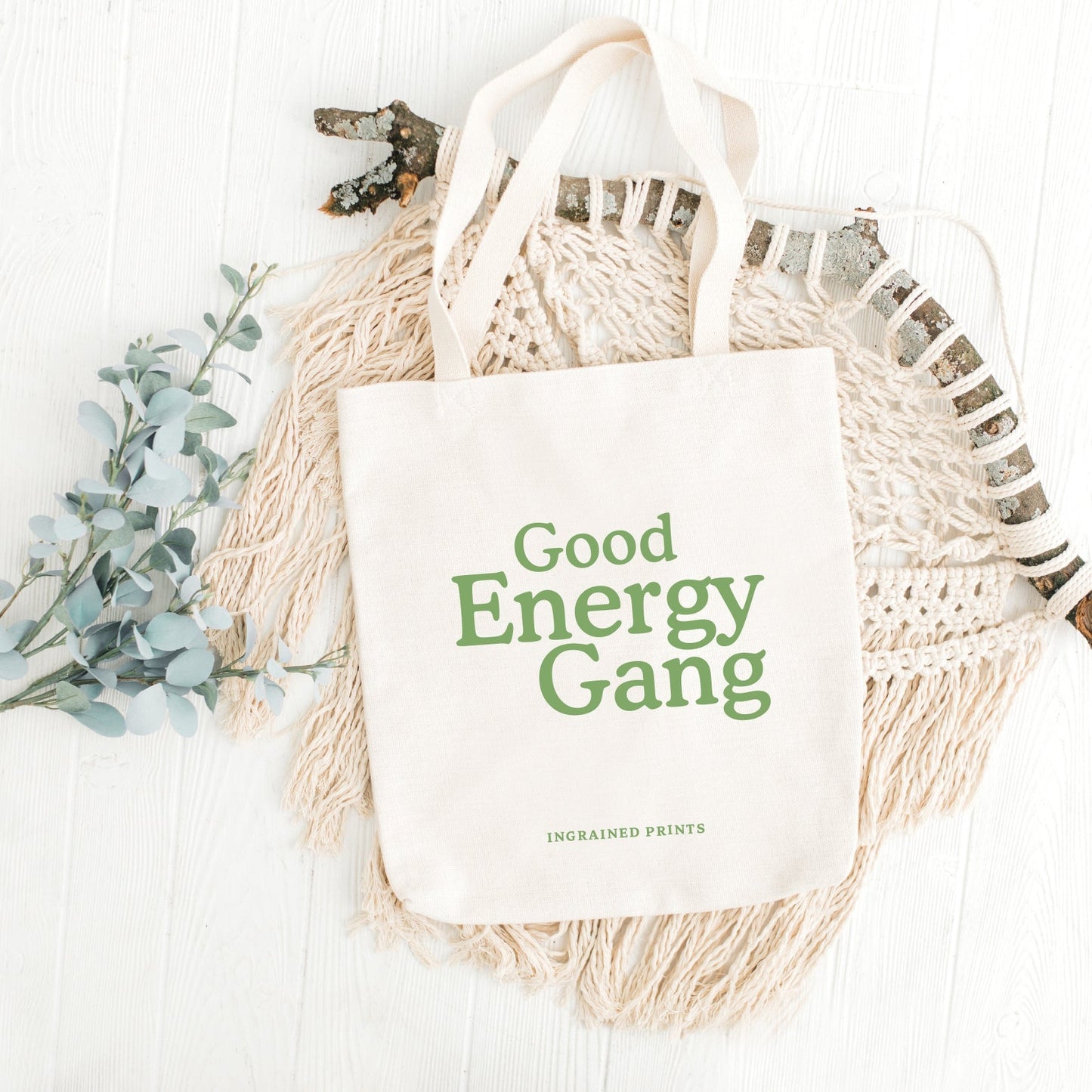 Good Energy Gang-Tote Bag Ingrained Prints