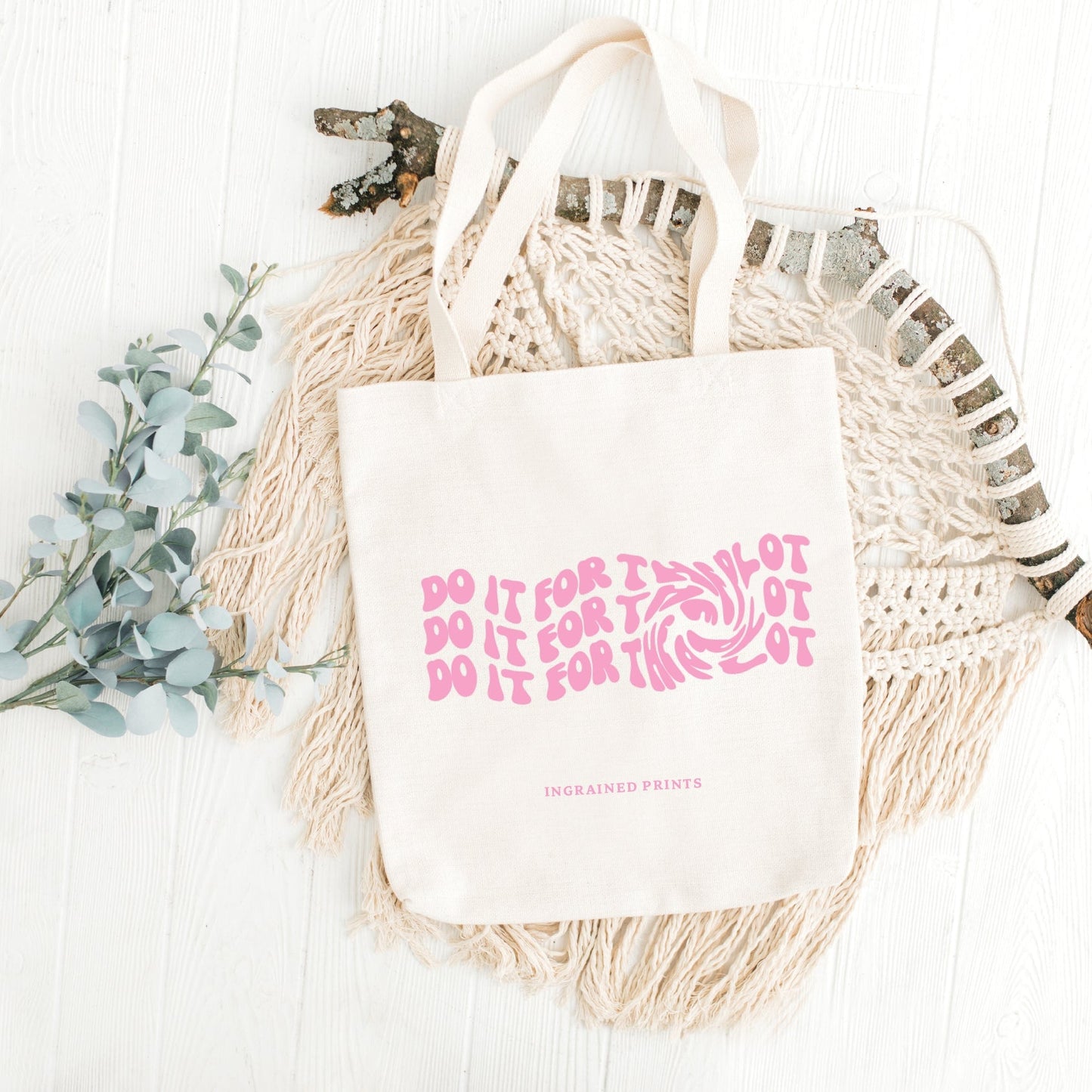 Do It For The Plot-Tote Bag Ingrained Prints