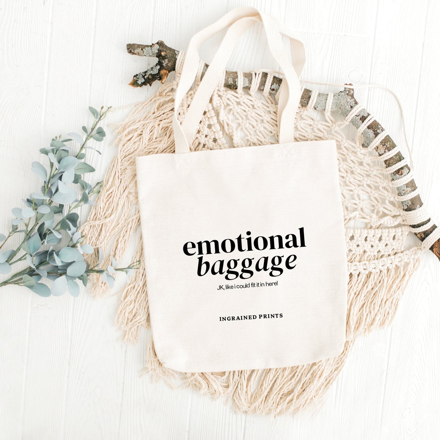 Emotional Baggage-Tote Bag Ingrained Prints