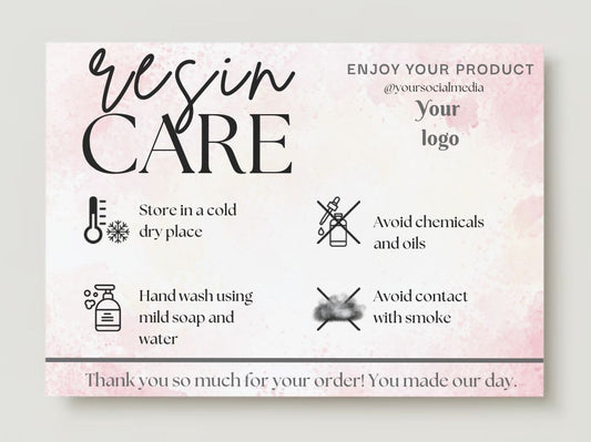Resin Care Card Design #1 Ingrained Prints