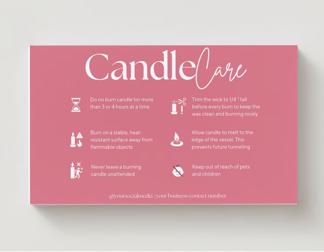 Candle Care Card Design #5 Ingrained Prints