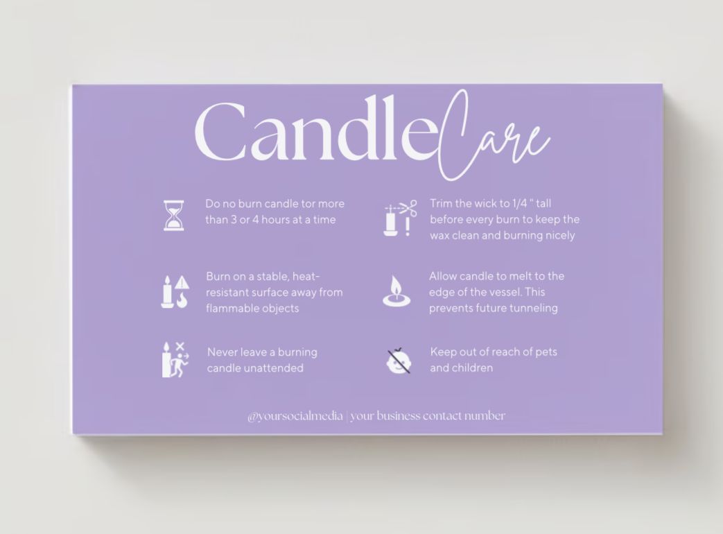 Candle Care Card Design #5
