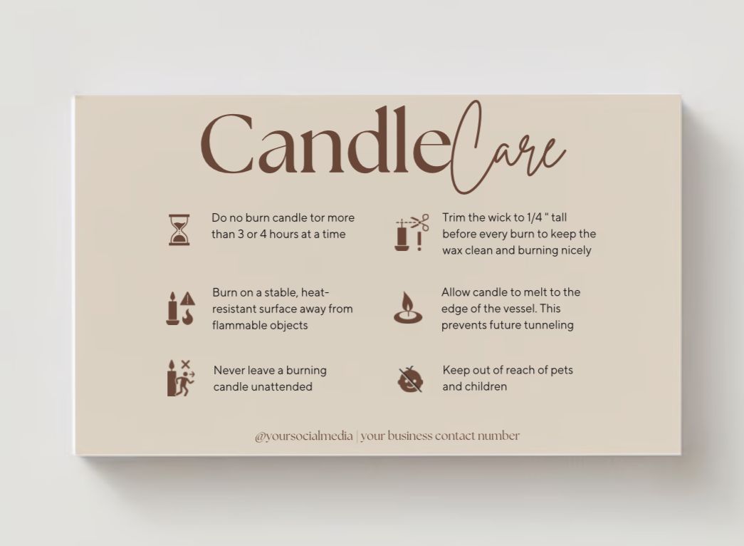 Candle Care Card Design #5
