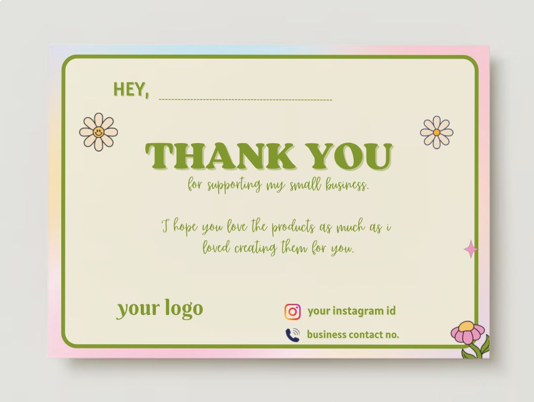 Thankyou Card Design #29 Ingrained Prints