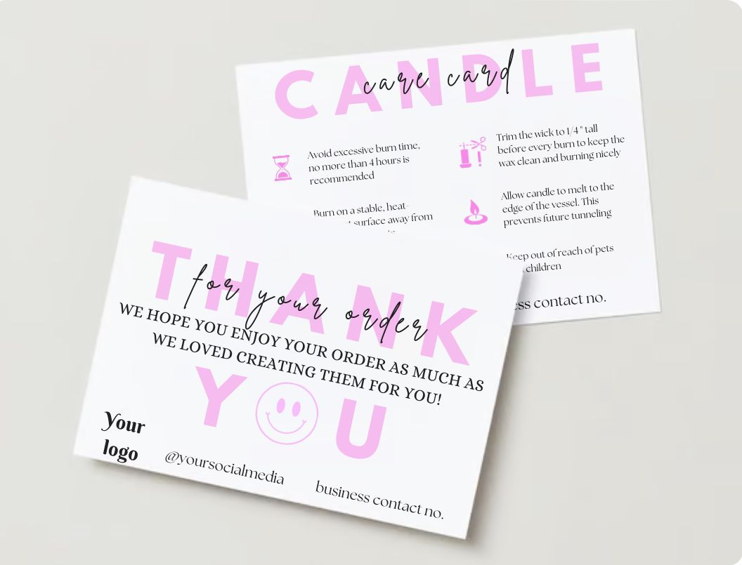 Candle Care Card Design #4