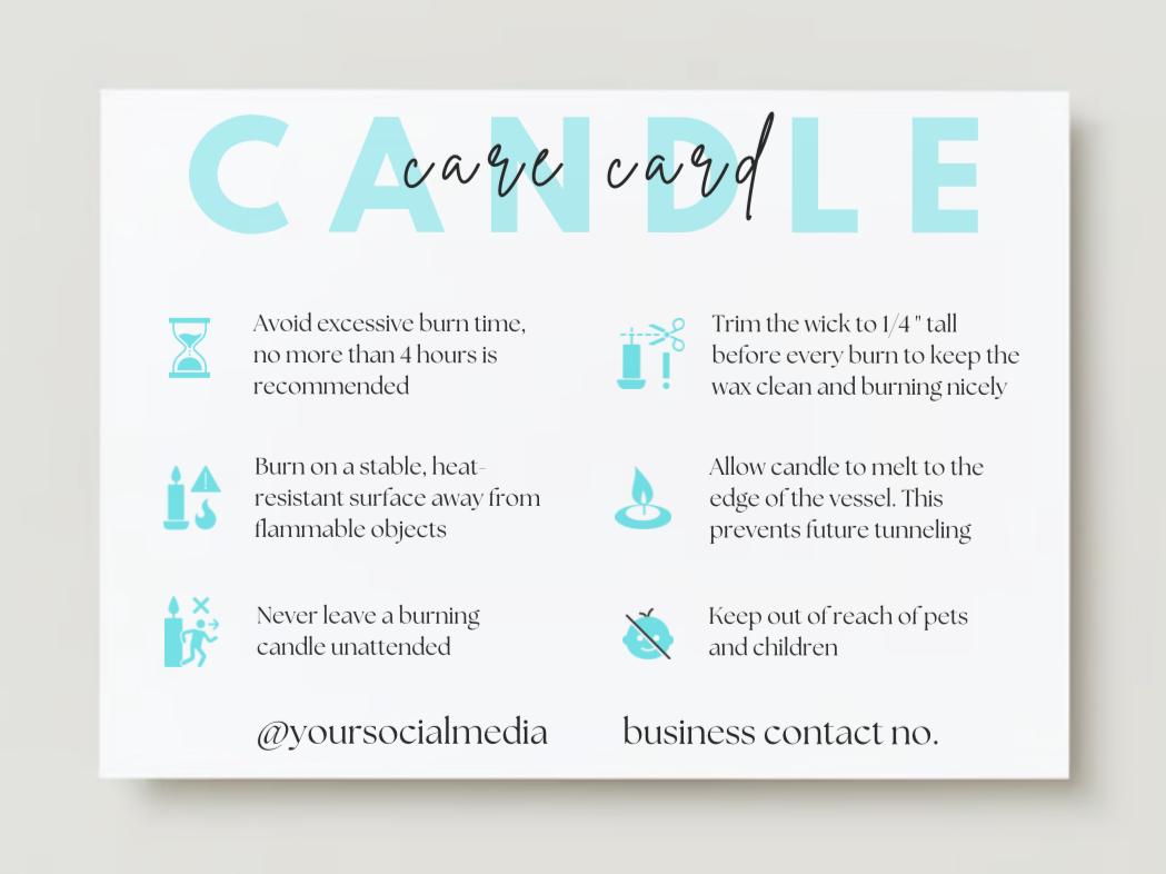 Candle Care Card Design #4