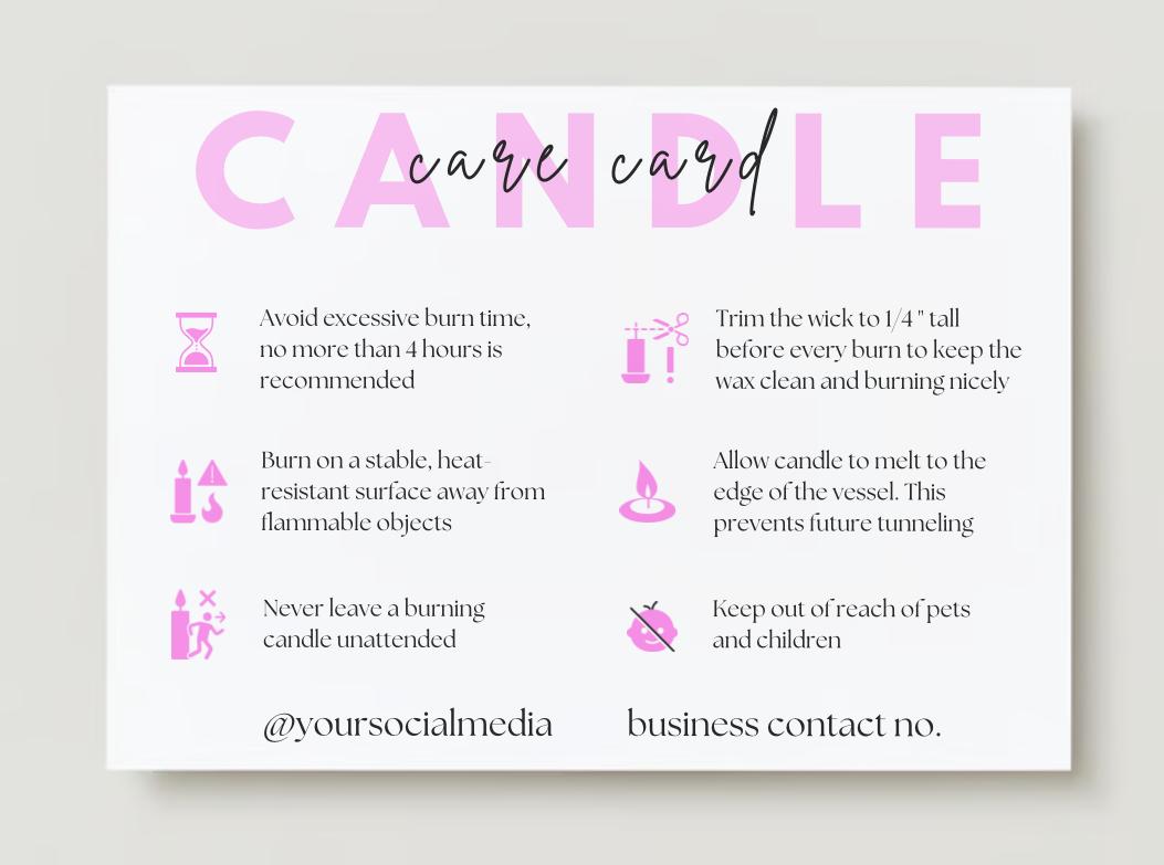 Candle Care Card Design #4