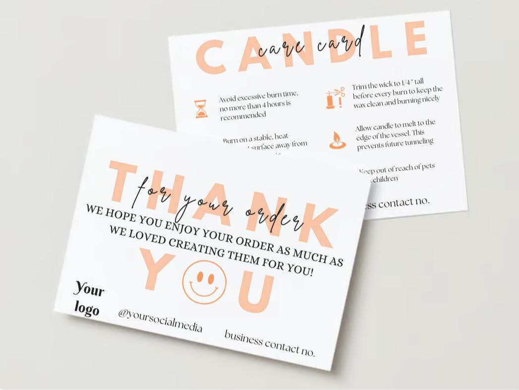 Candle Care Card Design #4