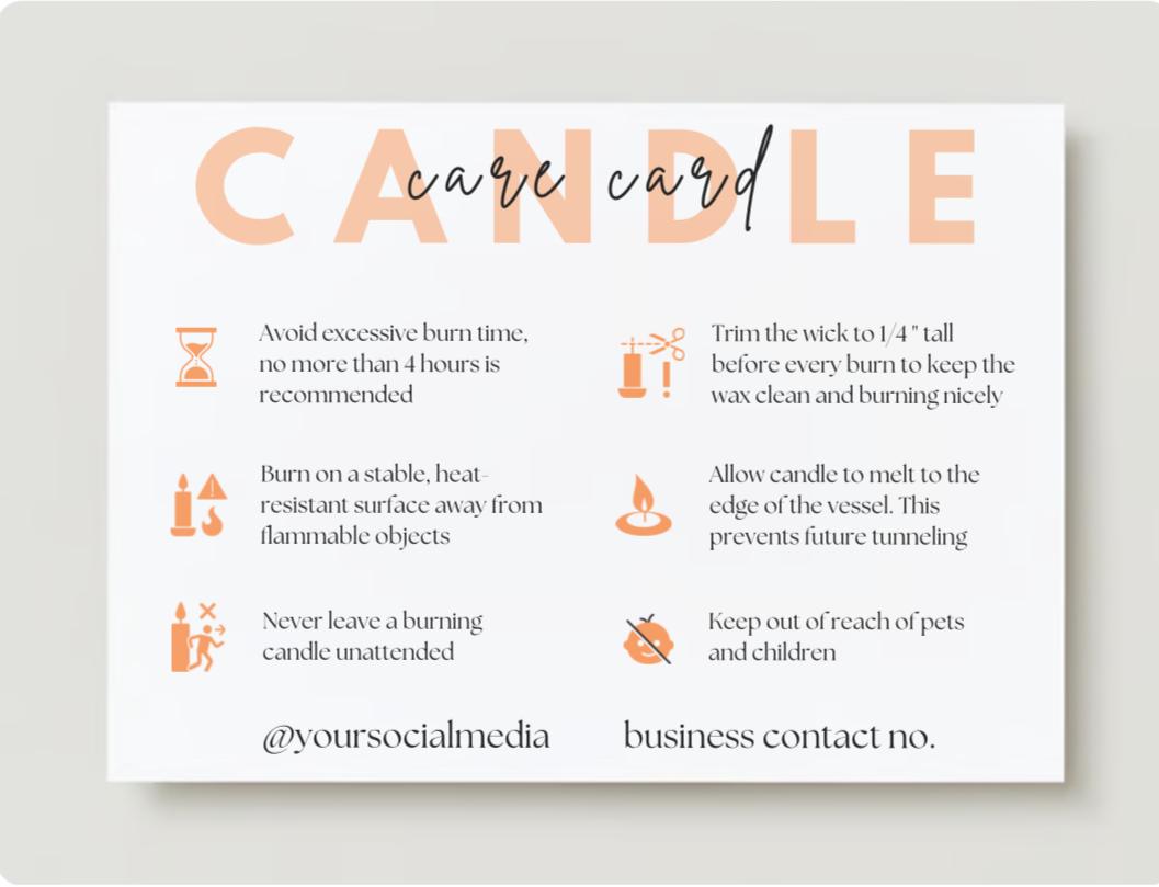 Candle Care Card Design #4
