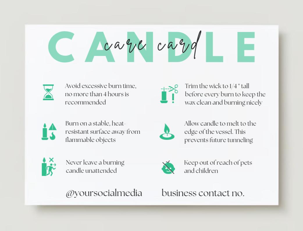Candle Care Card Design #4