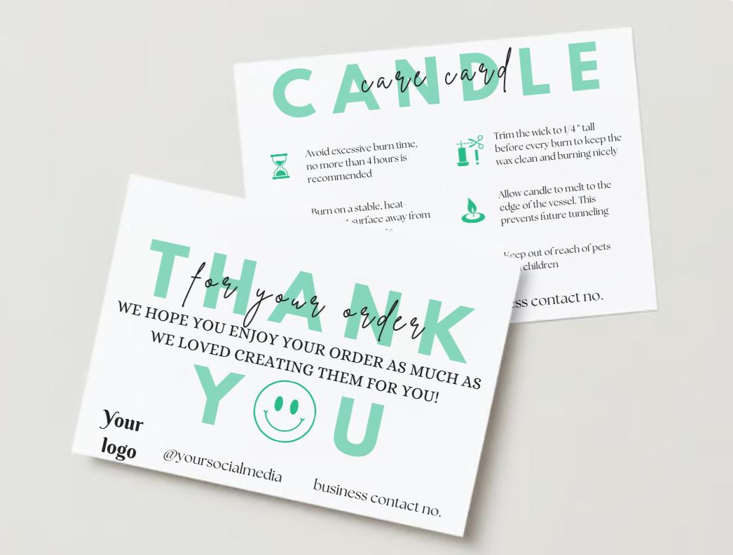 Candle Care Card Design #4
