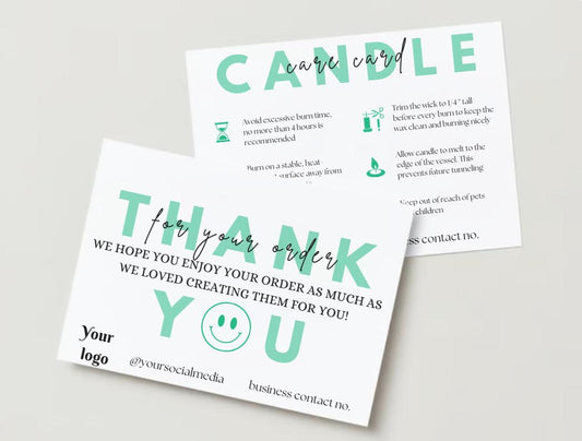 Candle Care Card Design #4