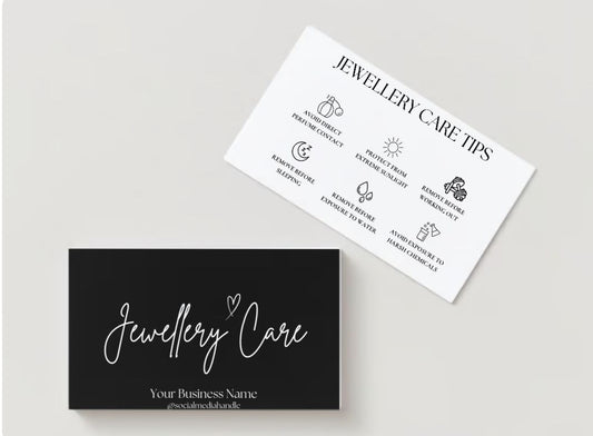 Jewelry Care Card Design #4 Ingrained Prints