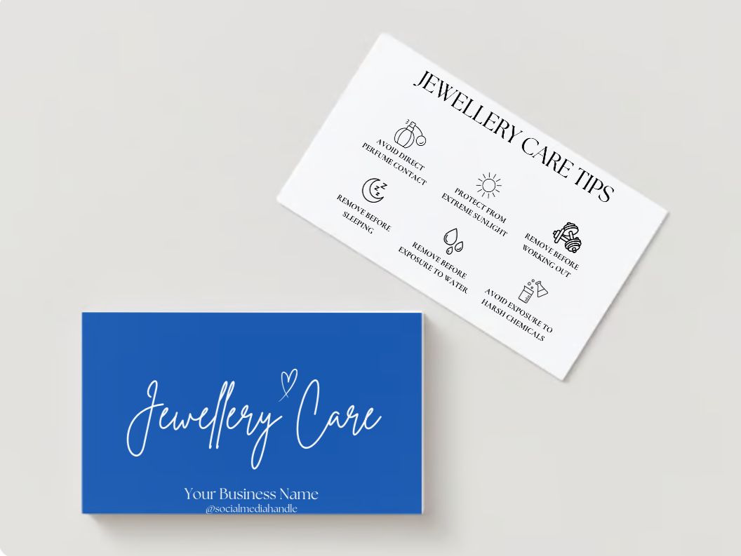 Jewelry Care Card Design #4 Ingrained Prints
