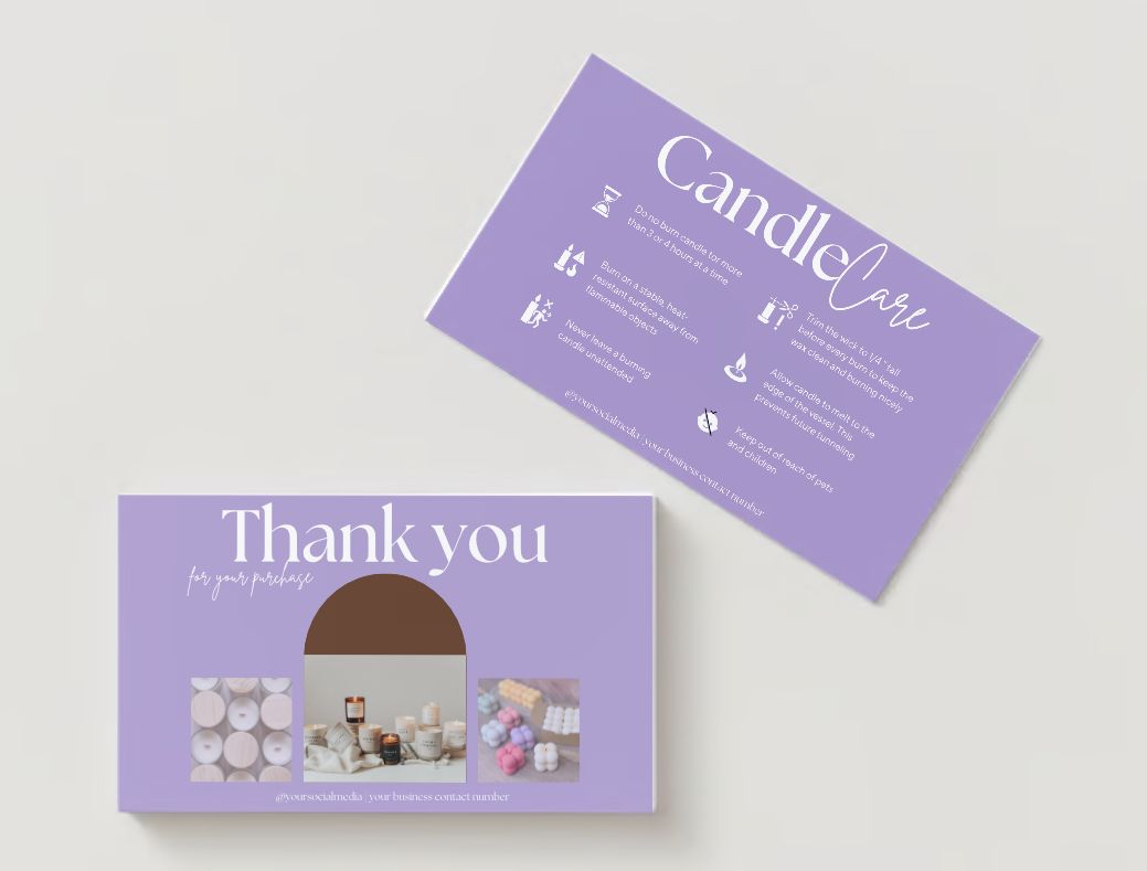 Candle Care Card Design #5