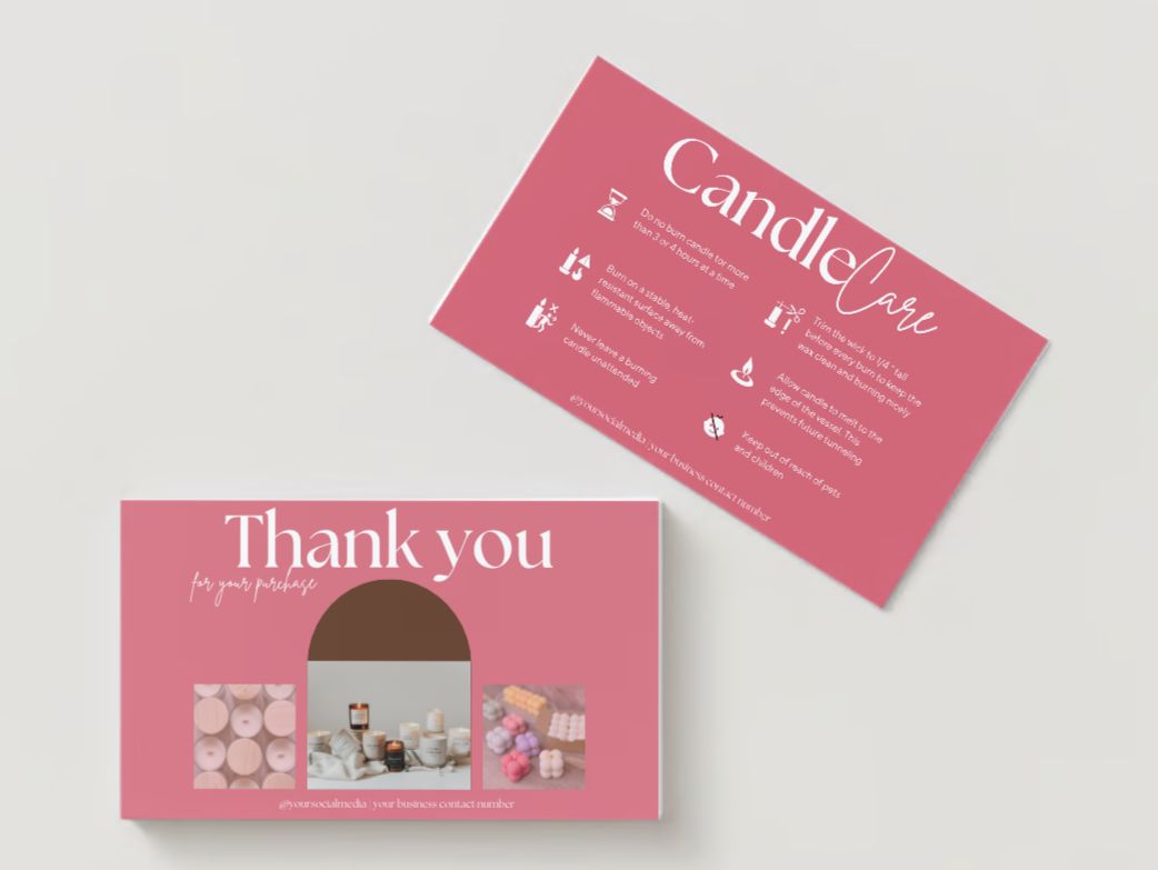 Candle Care Card Design #5