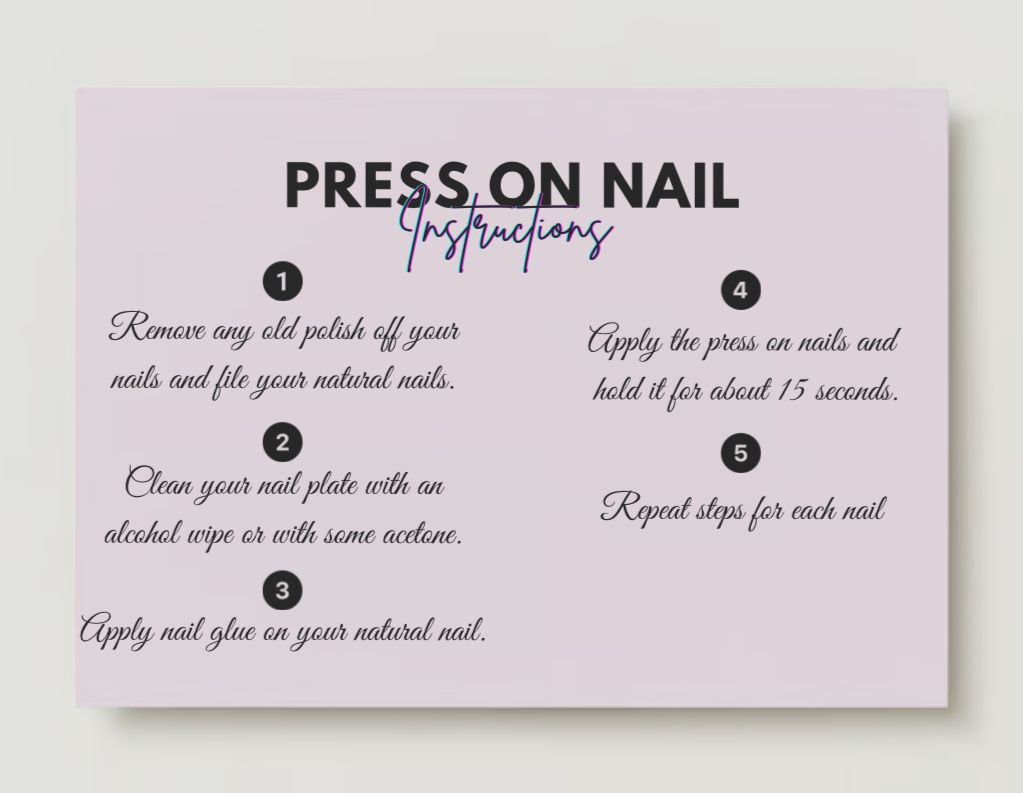 Display Card Design + Press on Nails Instruction #5