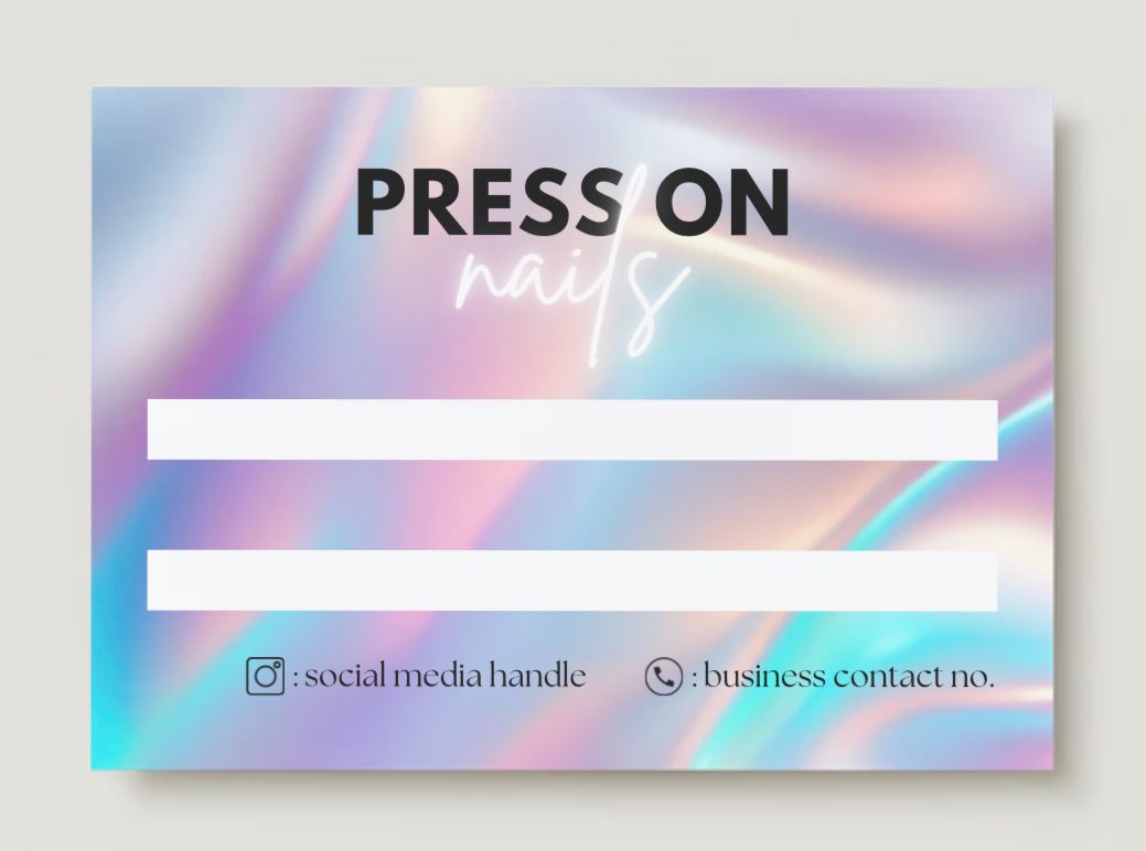 Display Card Design + Press on Nails Instruction #5