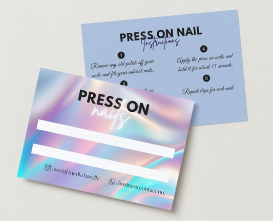 Display Card Design + Press on Nails Instruction #5 Ingrained Prints