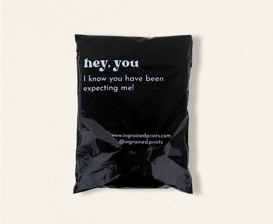 Printed Black Courier Bags - Ingrained Prints