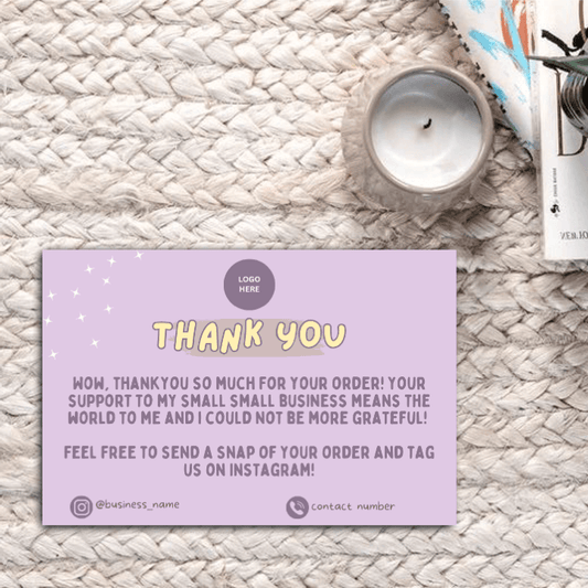 Thankyou Card Design #1 - Ingrained Prints