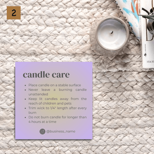 Candle Care Card Design #1 - Ingrained Prints