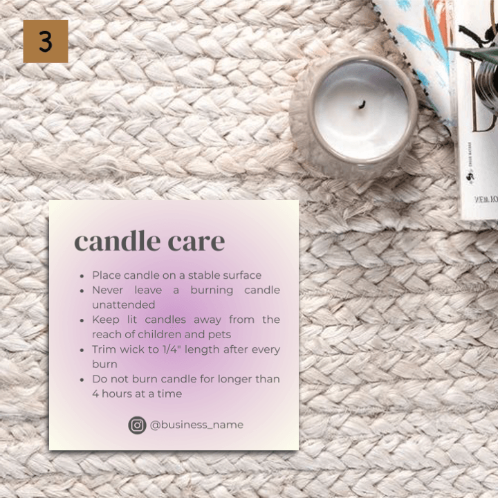 Candle Care Card Design #1 - Ingrained Prints