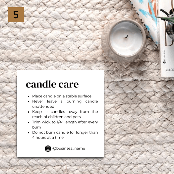 Candle Care Card Design #1 - Ingrained Prints