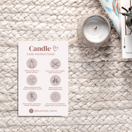 Candle Care Card Design #2 - Ingrained Prints