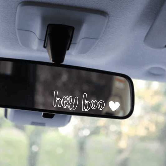 Hey Boo Mirror Decal Sticker