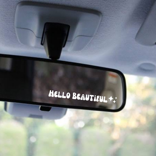 Hello Beautiful Mirror Decal Sticker