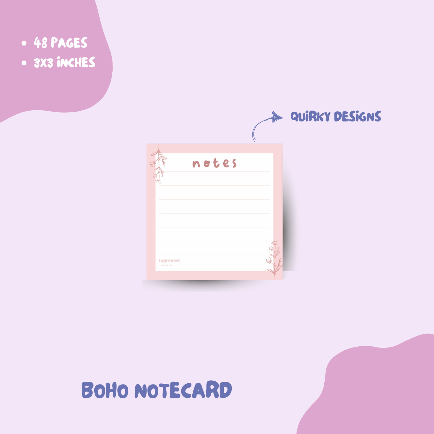 Boho Notecard Ingrained Prints
