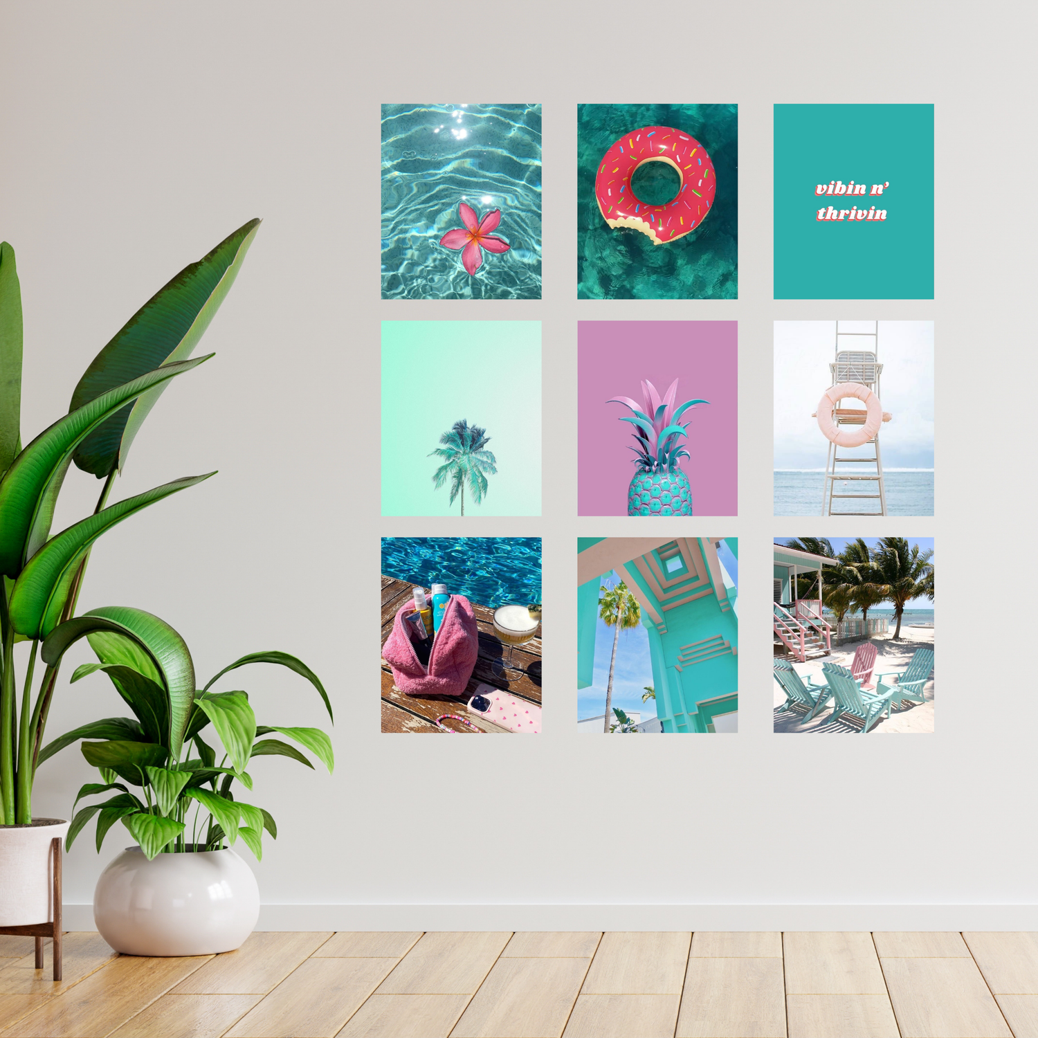 Aqua Dreamscape-Wall Collage Ingrained Prints