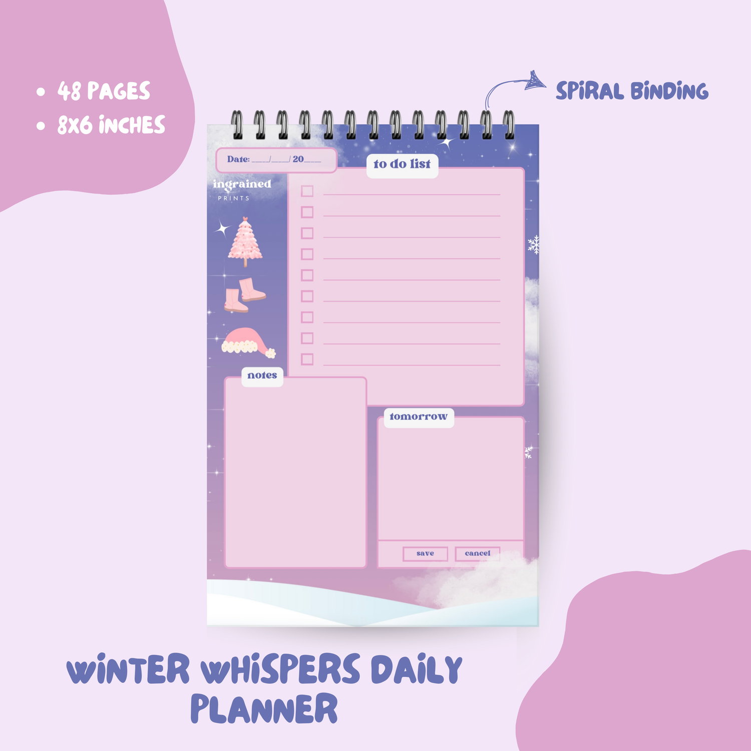 Winter Whispers Daily Planner Ingrained Prints